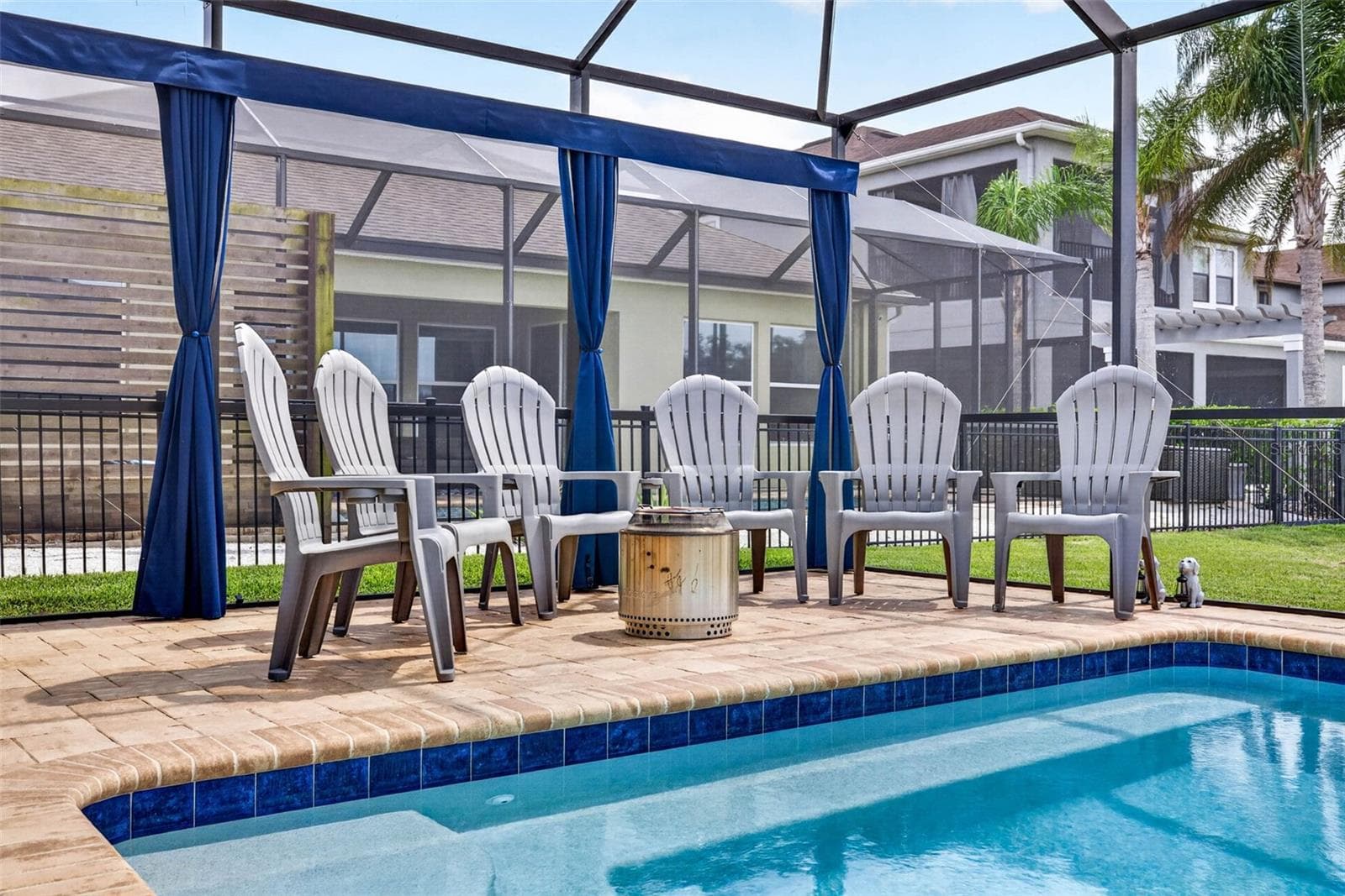 Privacy curtains added. - 7109 BAY LAUREL CT, WESLEY CHAPEL