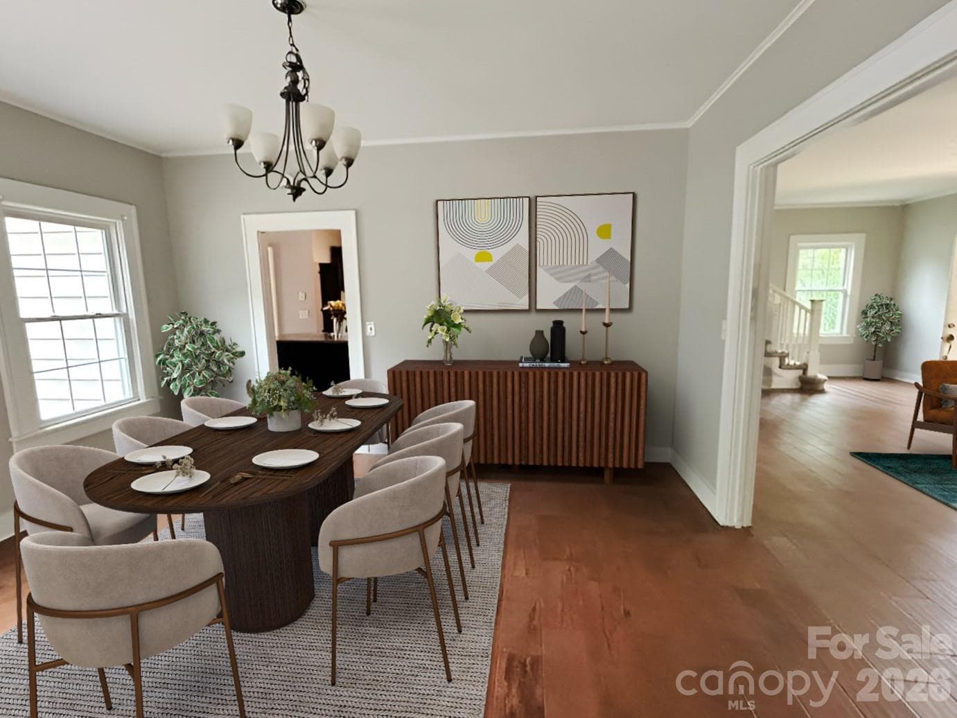 Dining Room (virtually staged) - 210 Oakdale Street, Gastonia