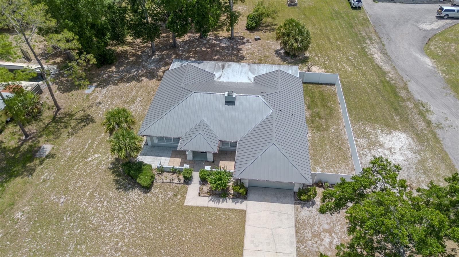 Aerial showing long-life metal roof - 1861 CROWLEY CIR E, LONGWOOD