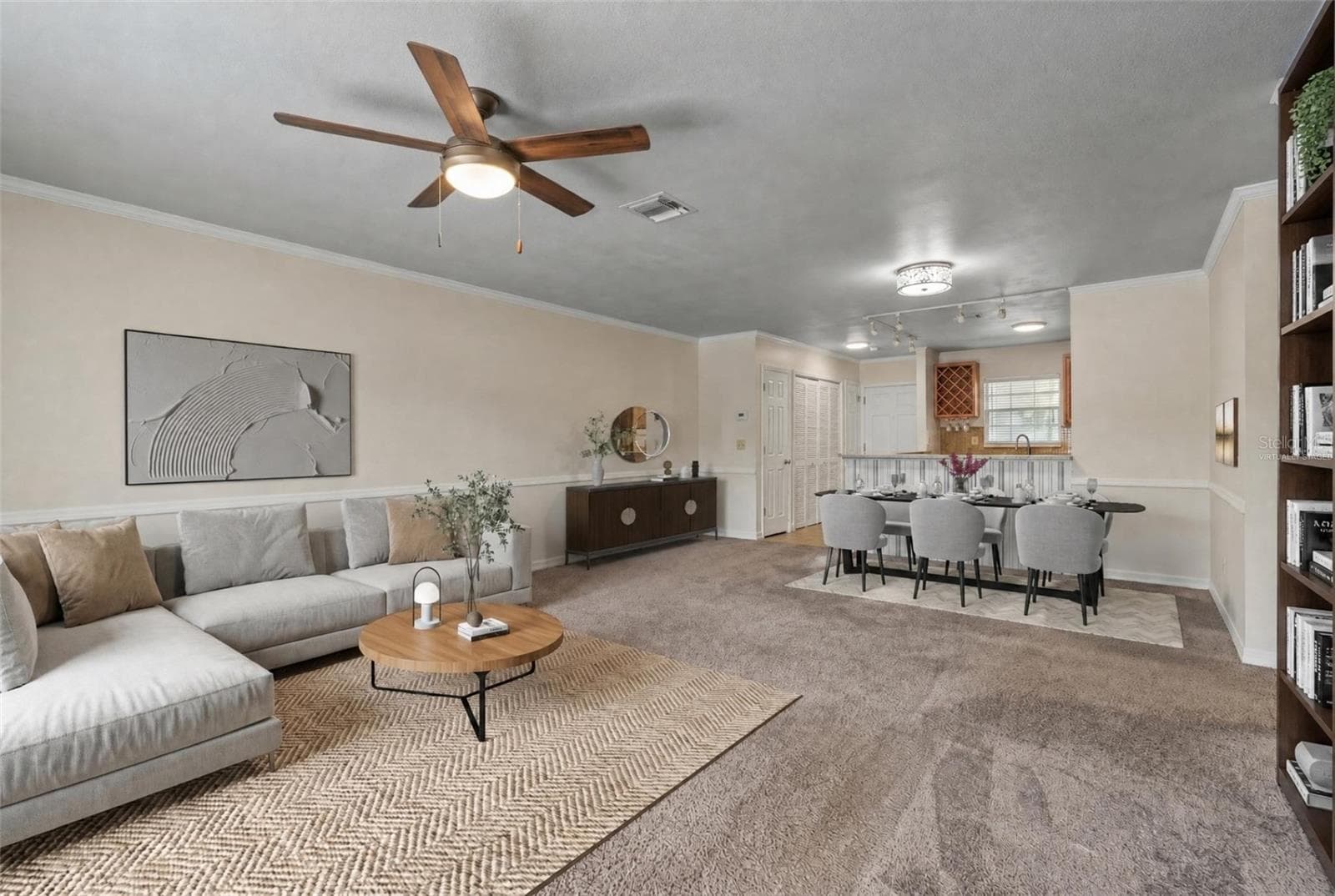 virtually staged living dining - 10314 CARROLLWOOD CT #56, TAMPA