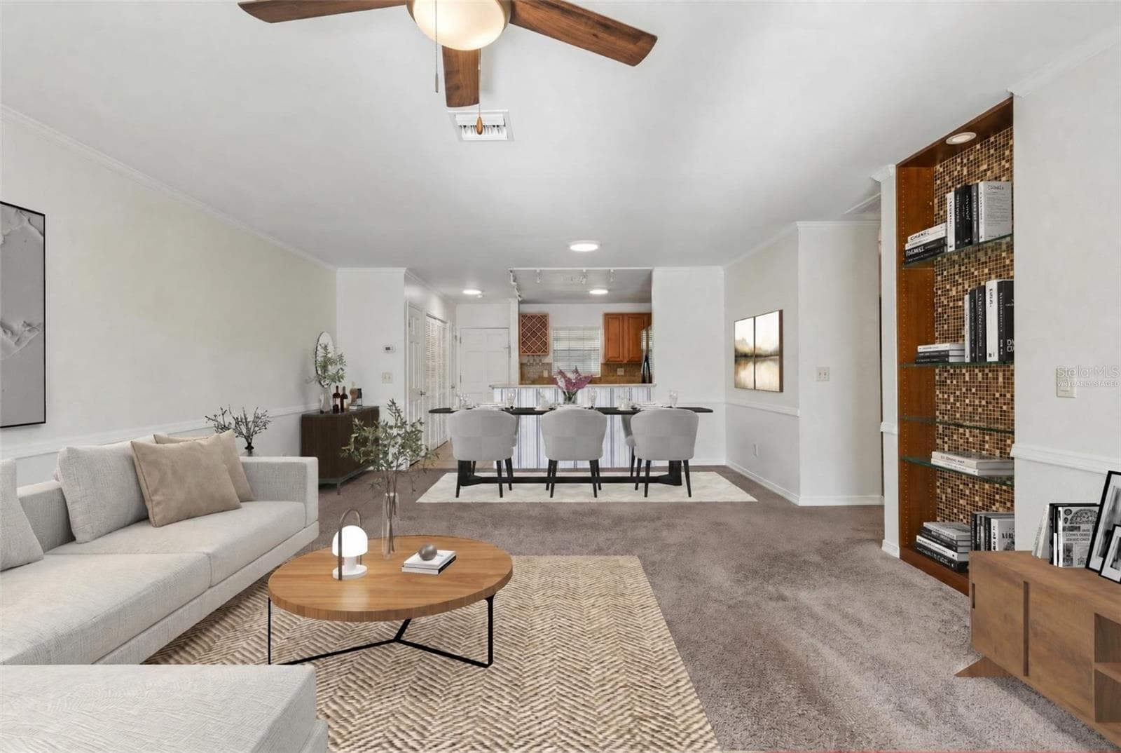 Virtually staged Living room - 10314 CARROLLWOOD CT #56, TAMPA