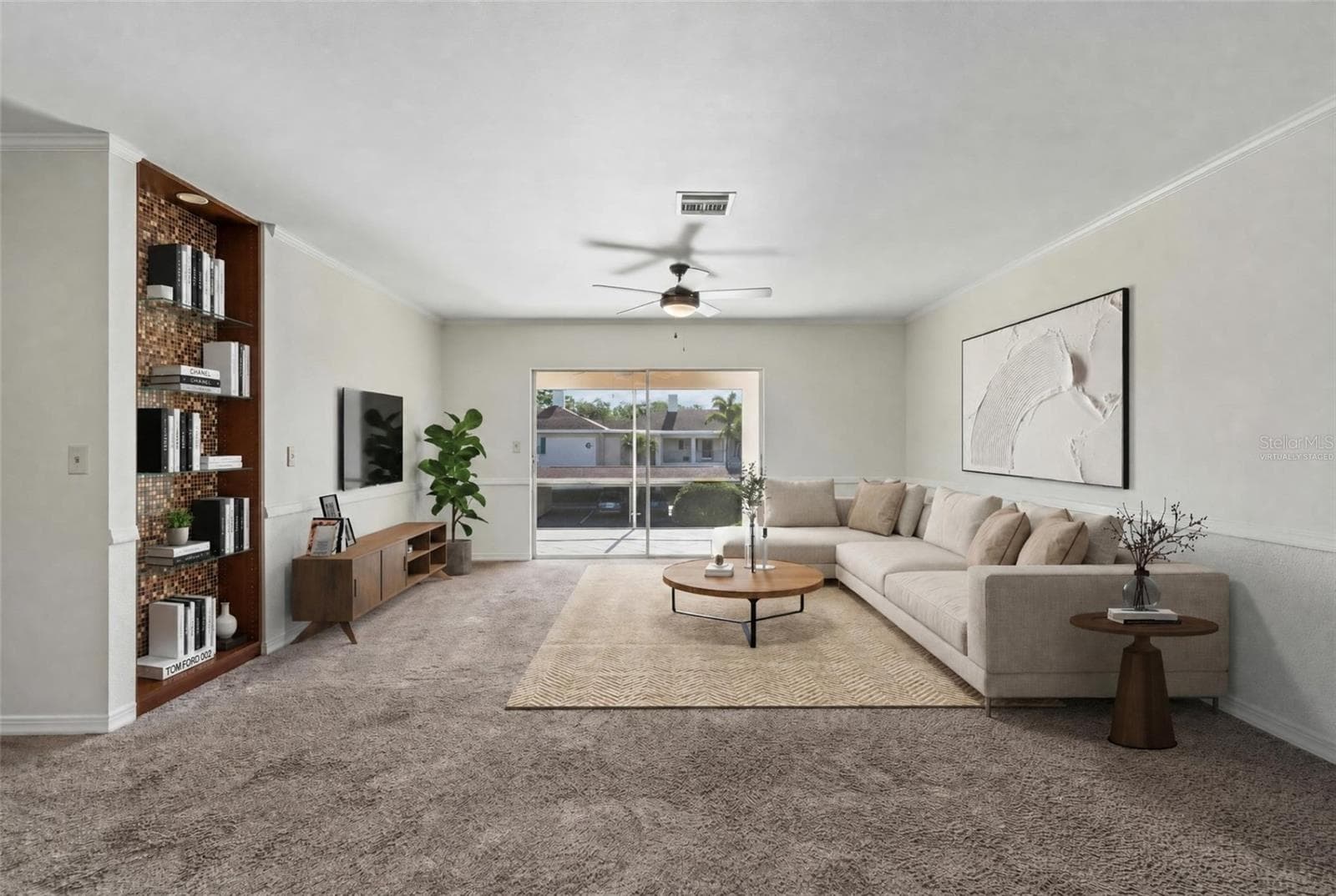 Virtually staged Living room - 10314 CARROLLWOOD CT #56, TAMPA