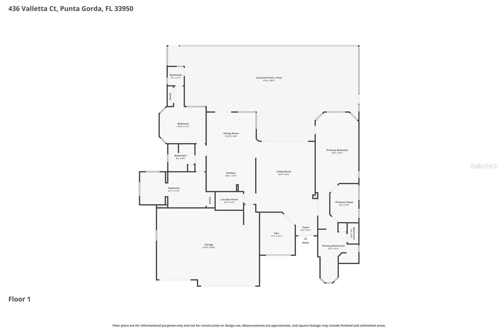 Approximate Floor Plan - 436 VALLETTA CT, PUNTA GORDA