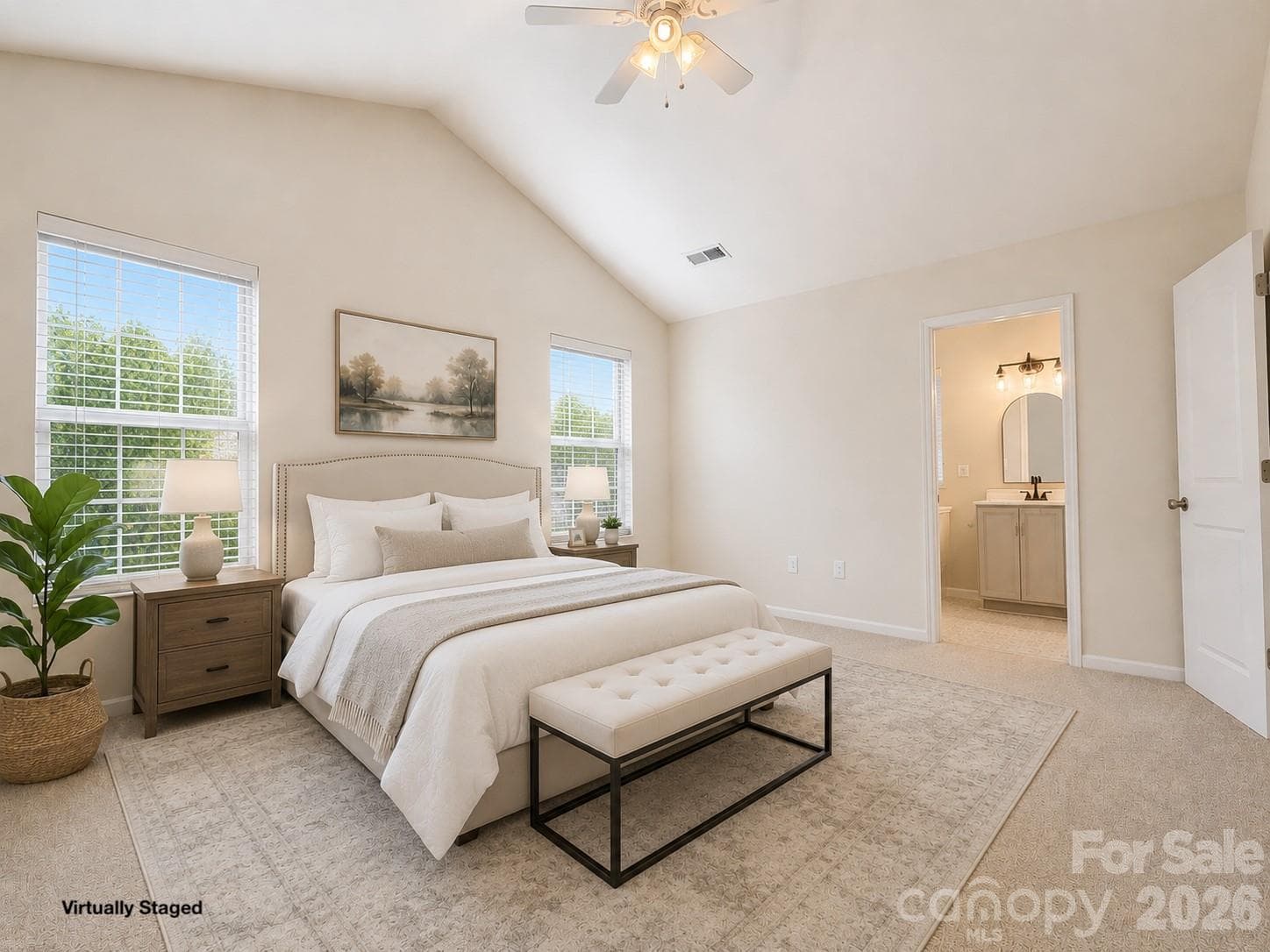 Primary Suite with with Walk-in Closet and Updated Bath - 115 High Bluff Circle, Mooresville