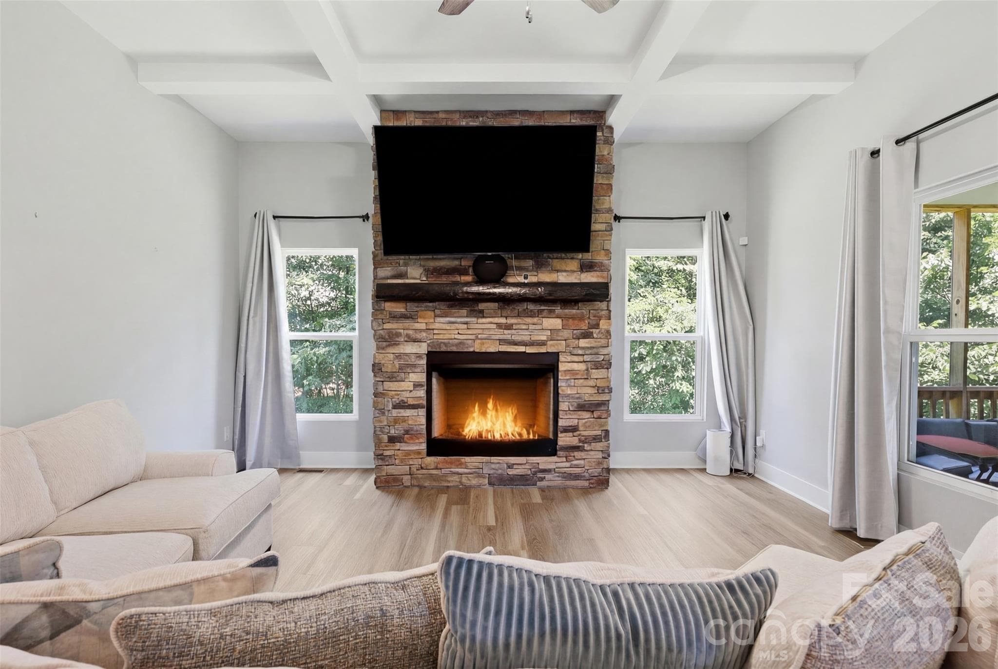 Natural light and comfort fill the great room which features 9-foot ceilings. - Rock Hill