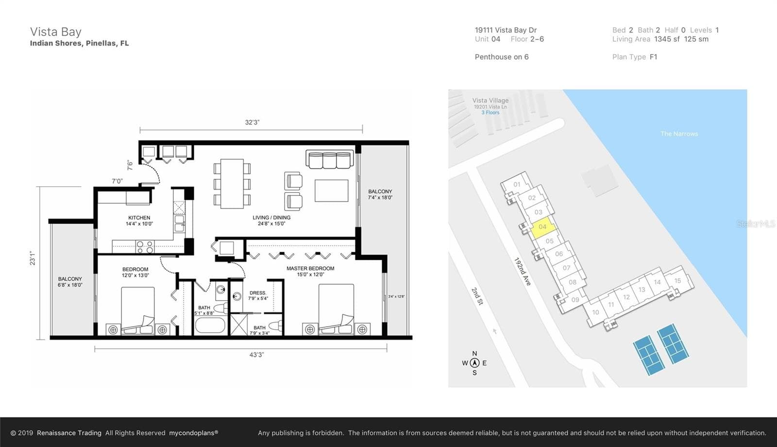 Building schematic & layout - 19111 VISTA BAY DR #304, INDIAN SHORES