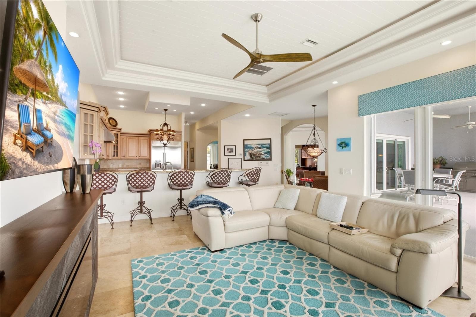 2nd floor family room and kitchen - 7524 WESTMORELAND DR, SARASOTA