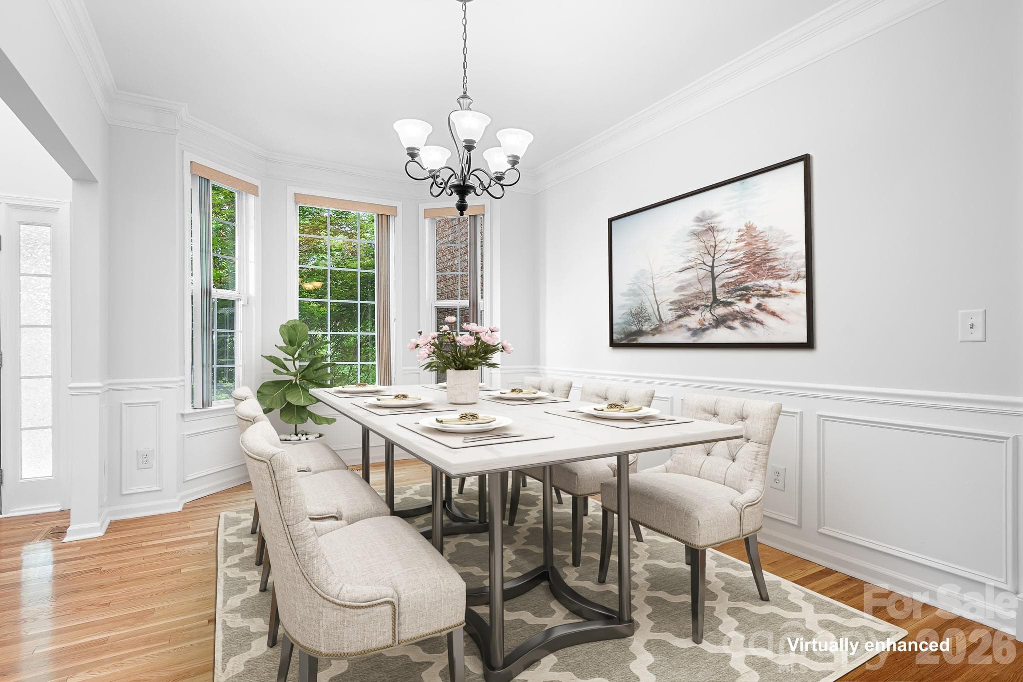 Virtual Staged Dining Room - Mooresville