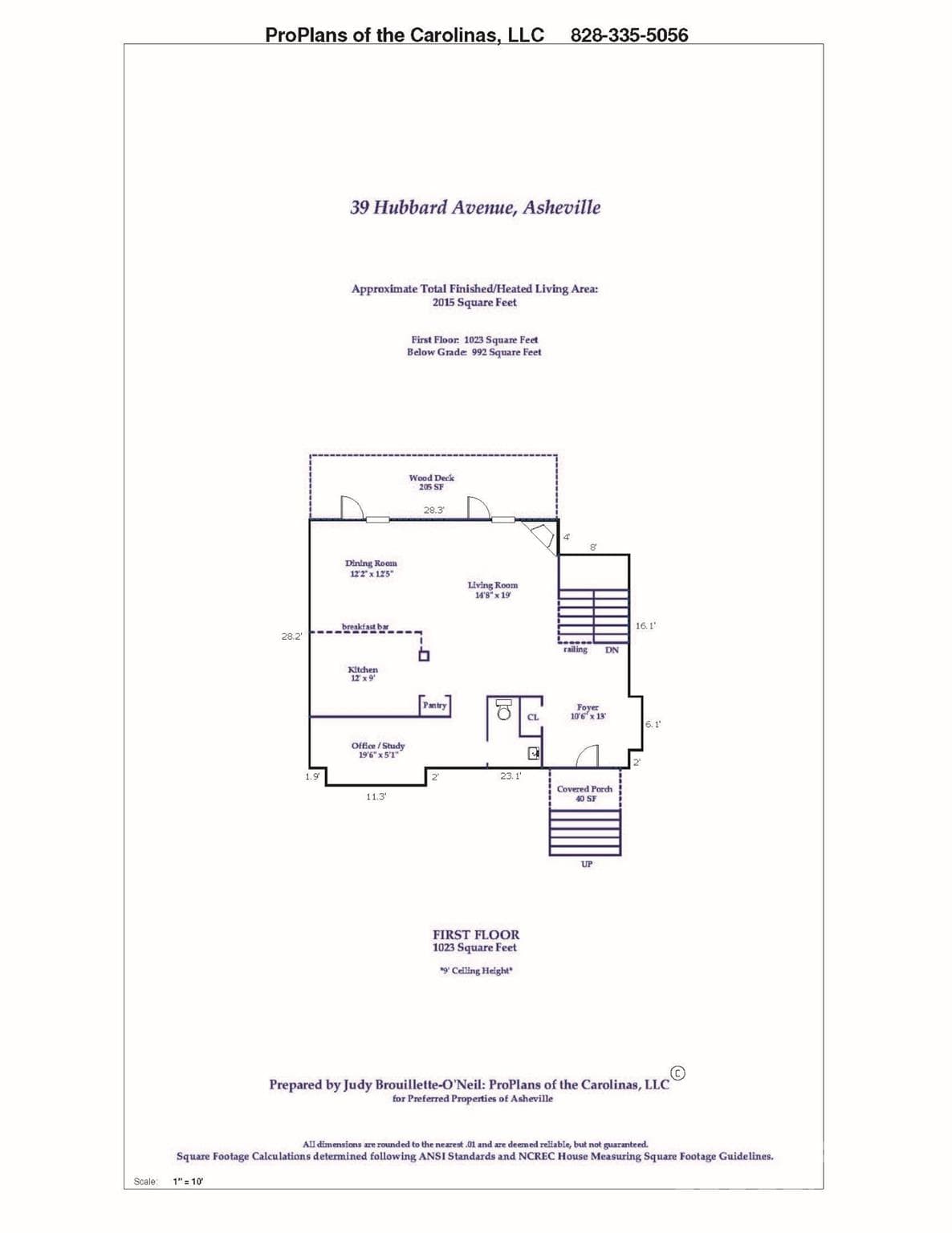 Main Level Floor Plan - 39 Hubbard Avenue, Asheville