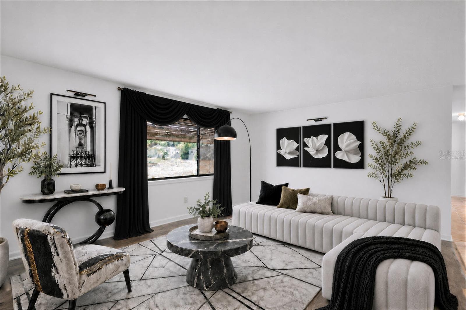 Living Room Virtually Staged - 8972 SW 103RD LN, OCALA