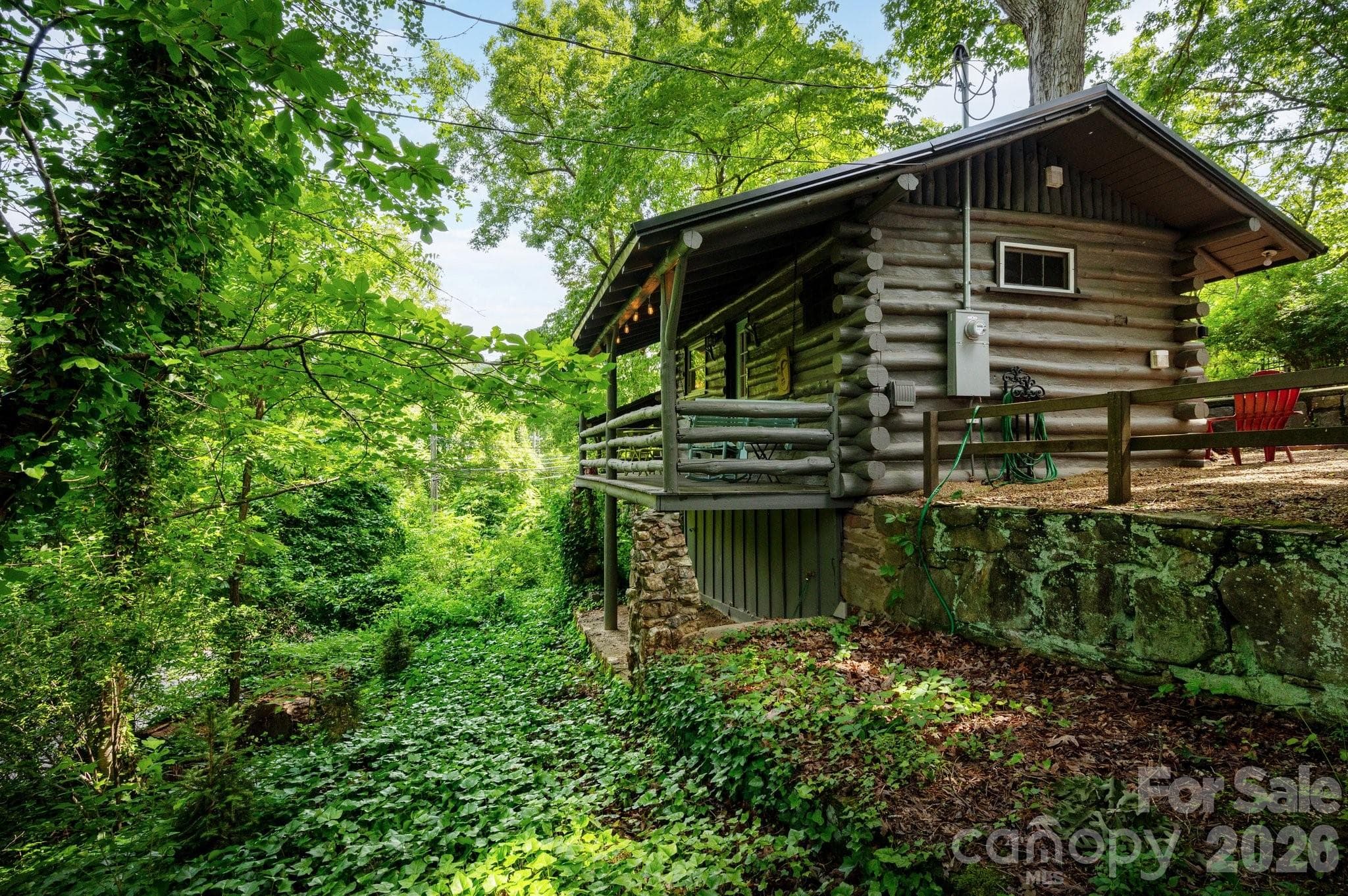 Great Covered Deck Surrounded by Greenery - 16 Cottage Drive, Asheville