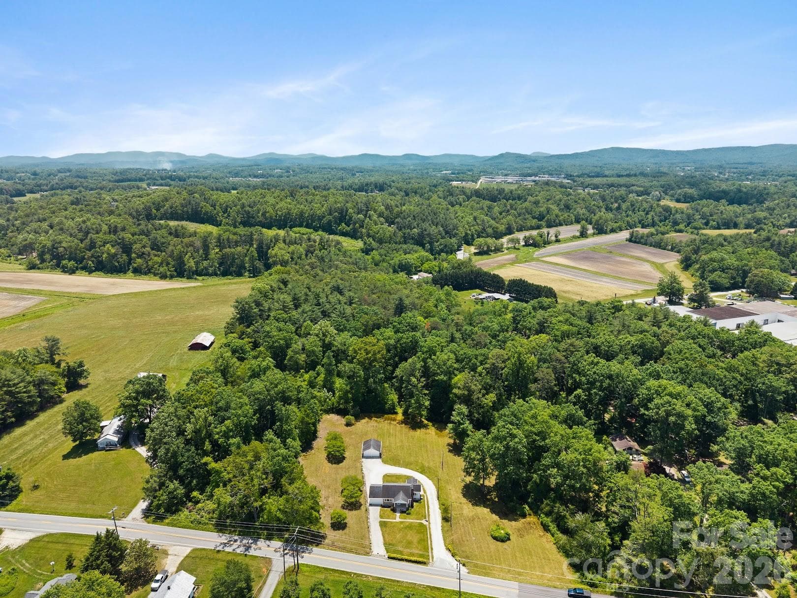 Aerial View with dana road frontage - Hendersonville