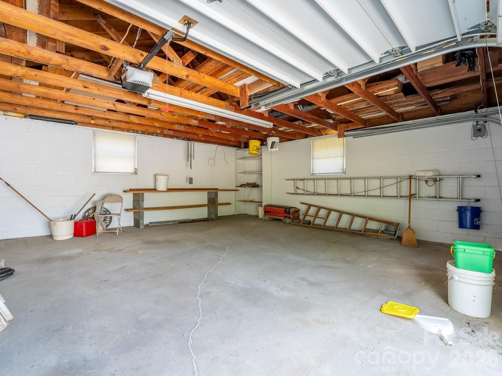Detached two car garage interior - Hendersonville