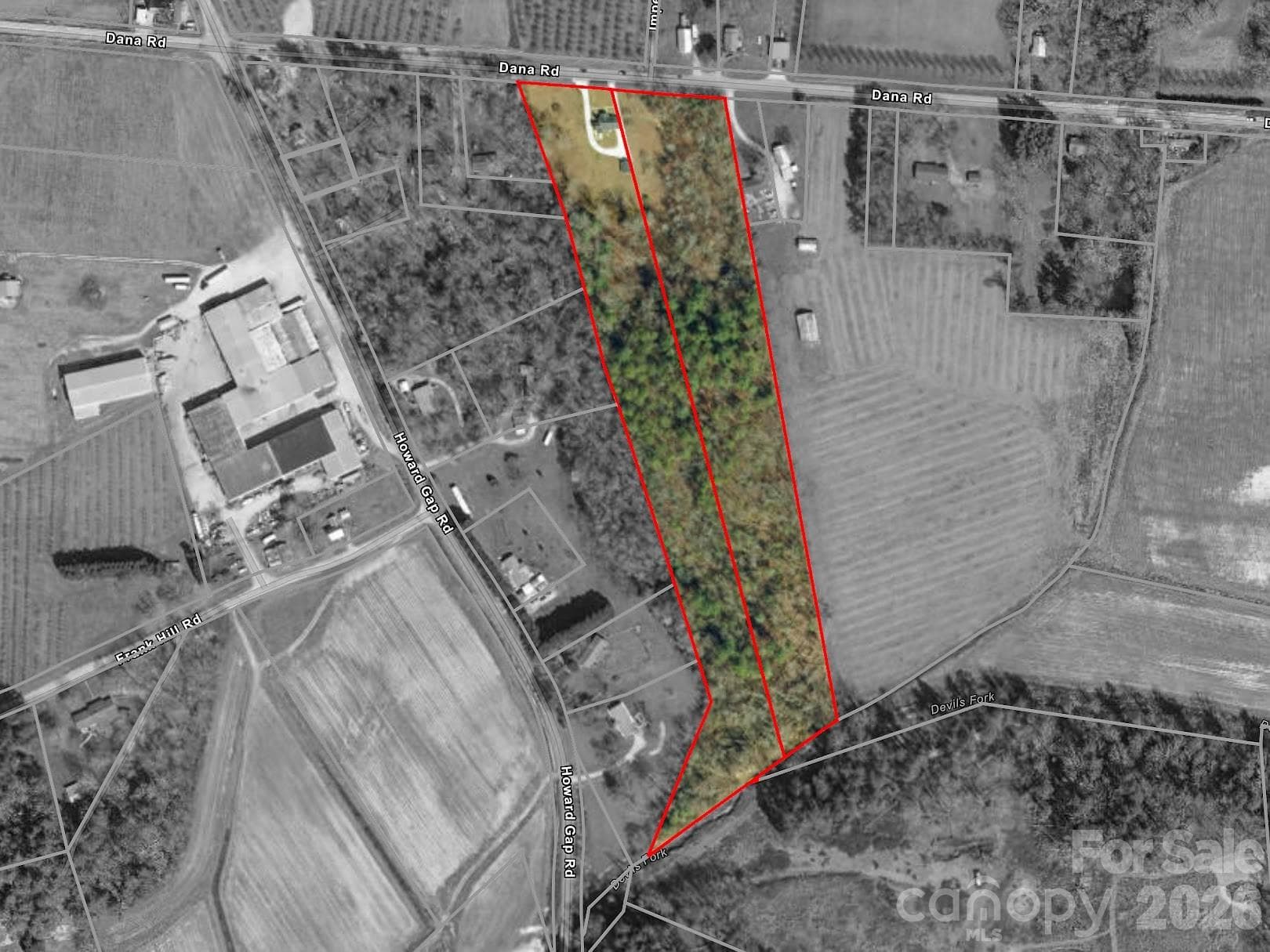 Aerial GIS view with roadways - Hendersonville