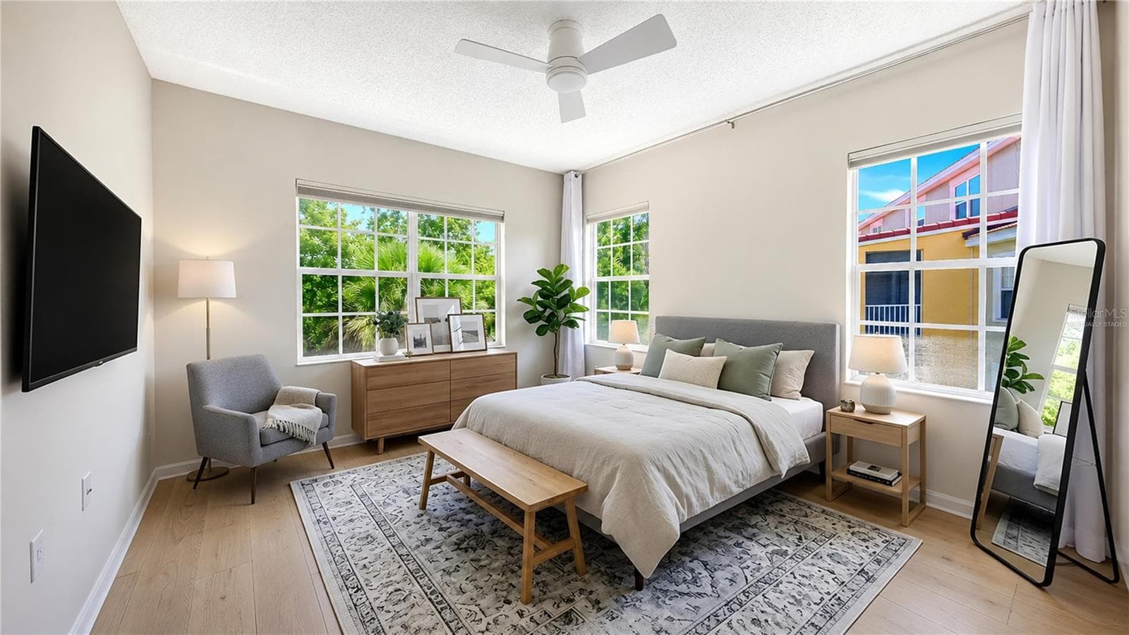 Virtually staged. Primary bedroom - 5551 BENTGRASS DR #11-117, SARASOTA