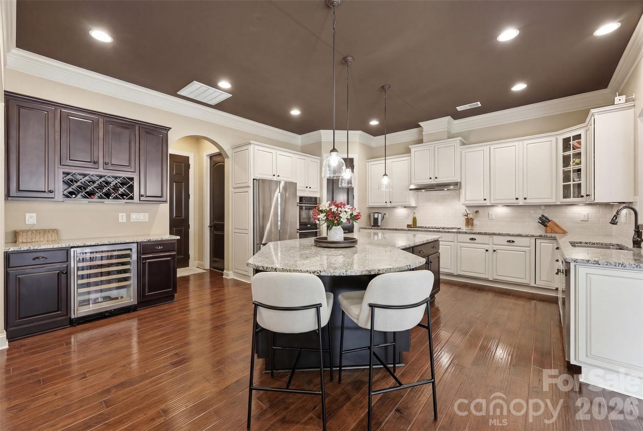 Kitchen, double ovens, large island, thermador cooktop, rollout cabinet drawers, wine fridge - Indian Land