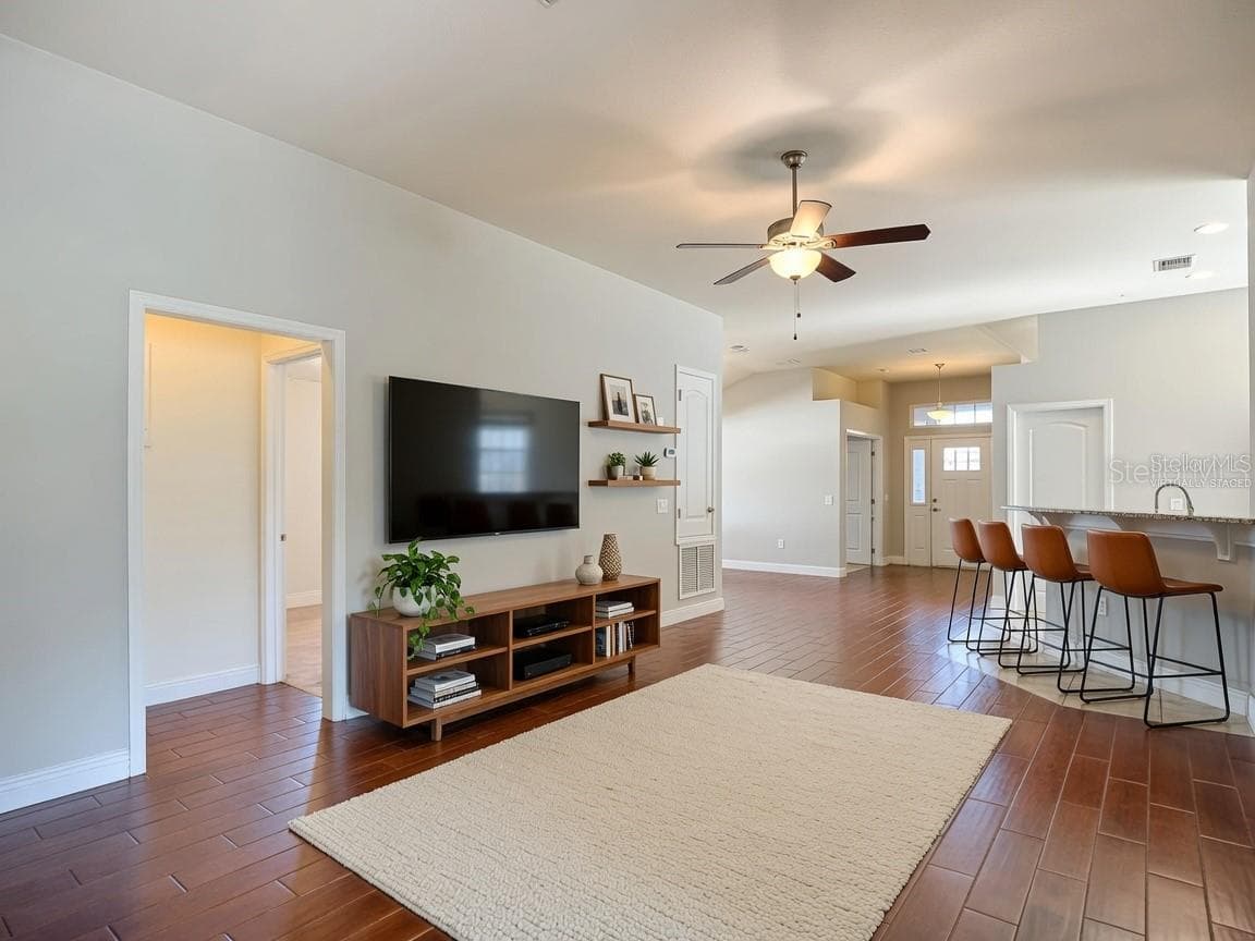 Virtually Staged - Great Room - Kitchen - 12244 LOOPBACK DR, SAN ANTONIO