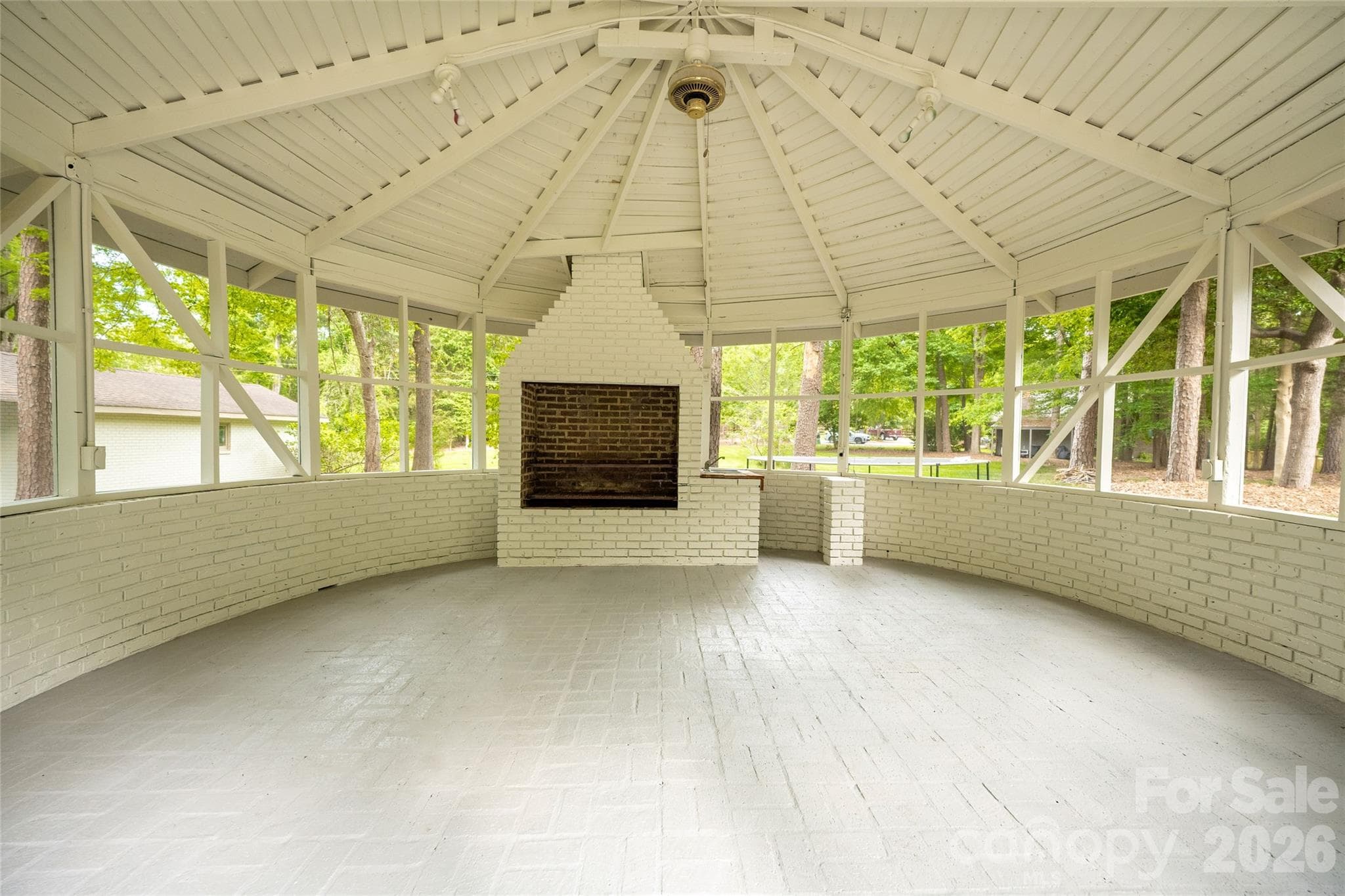 Gazebo with wood burning fireplace - 1800 Chestnut Lane, Matthews