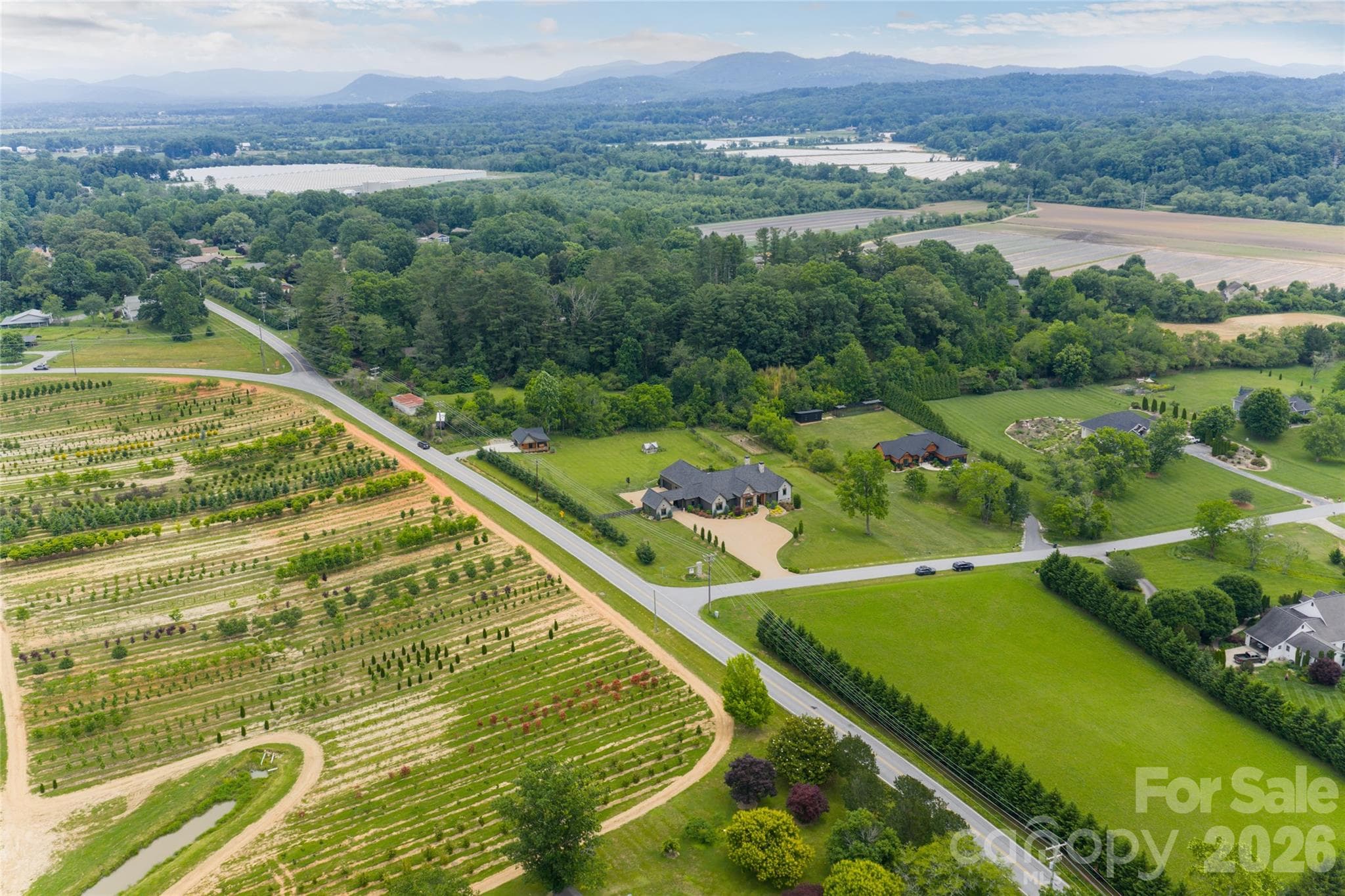 Sweeping aerial views showcase the surrounding Blue Ridge Mountains and scenic countryside. - 23 Benton Farms Lane, Horse Shoe