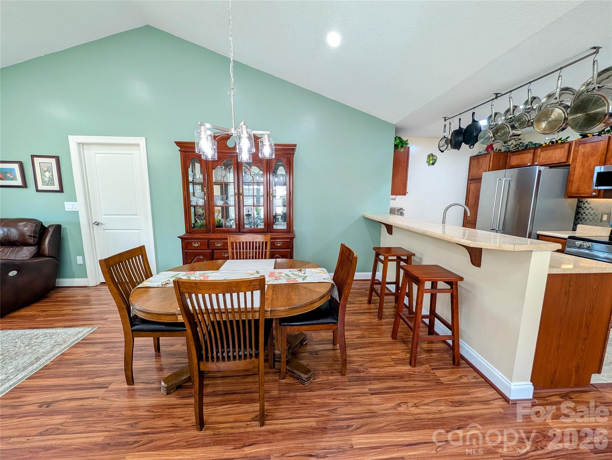 Large dining area with new chandelier - Fletcher