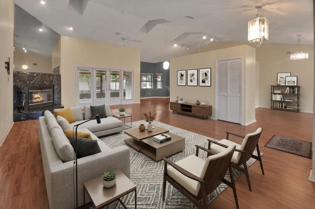 Virtually Staged Living Room - 2465 ROYAL RD, DELAND