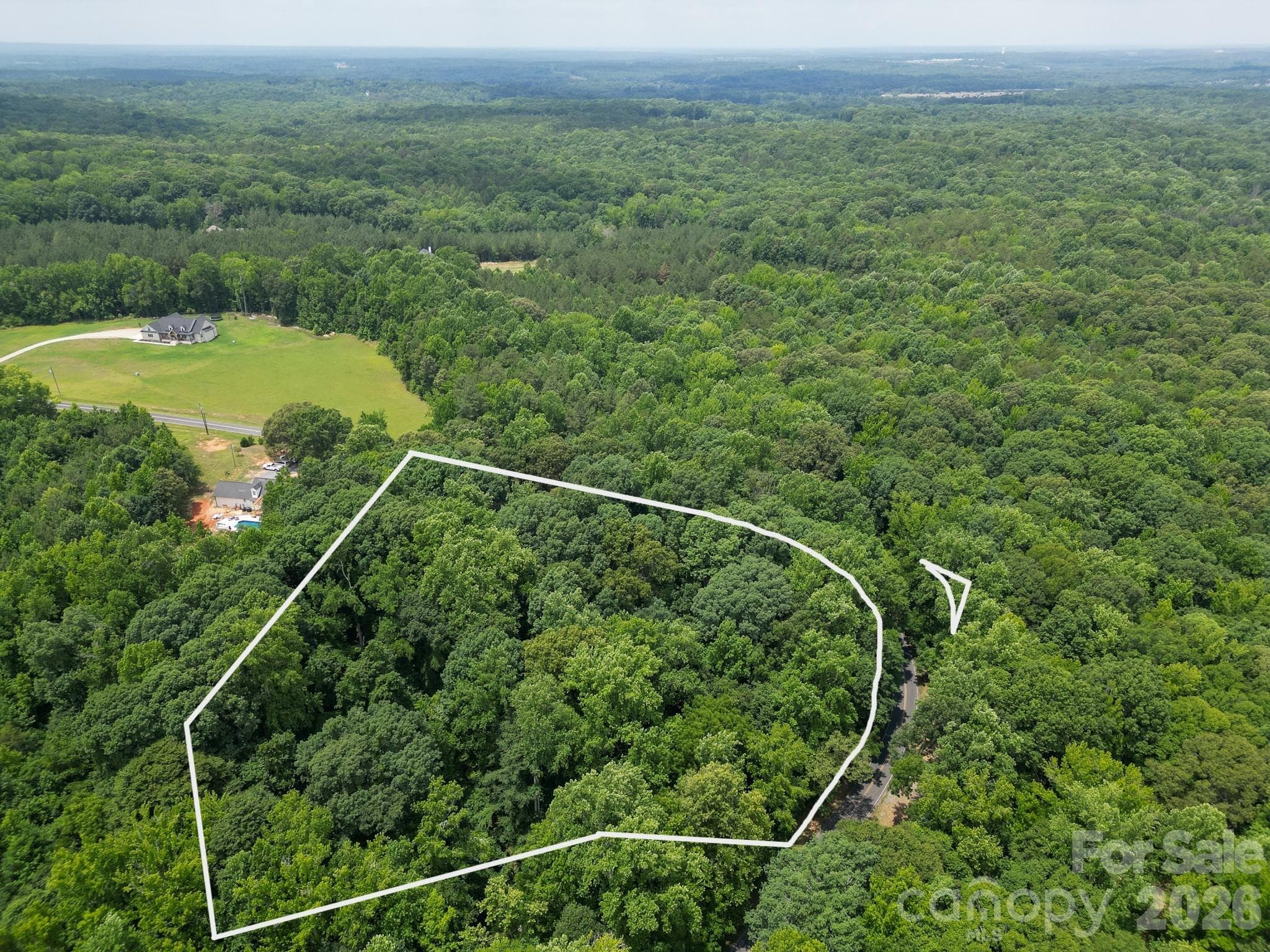 4.3 secluded acres with home (approx property lines) - Waxhaw