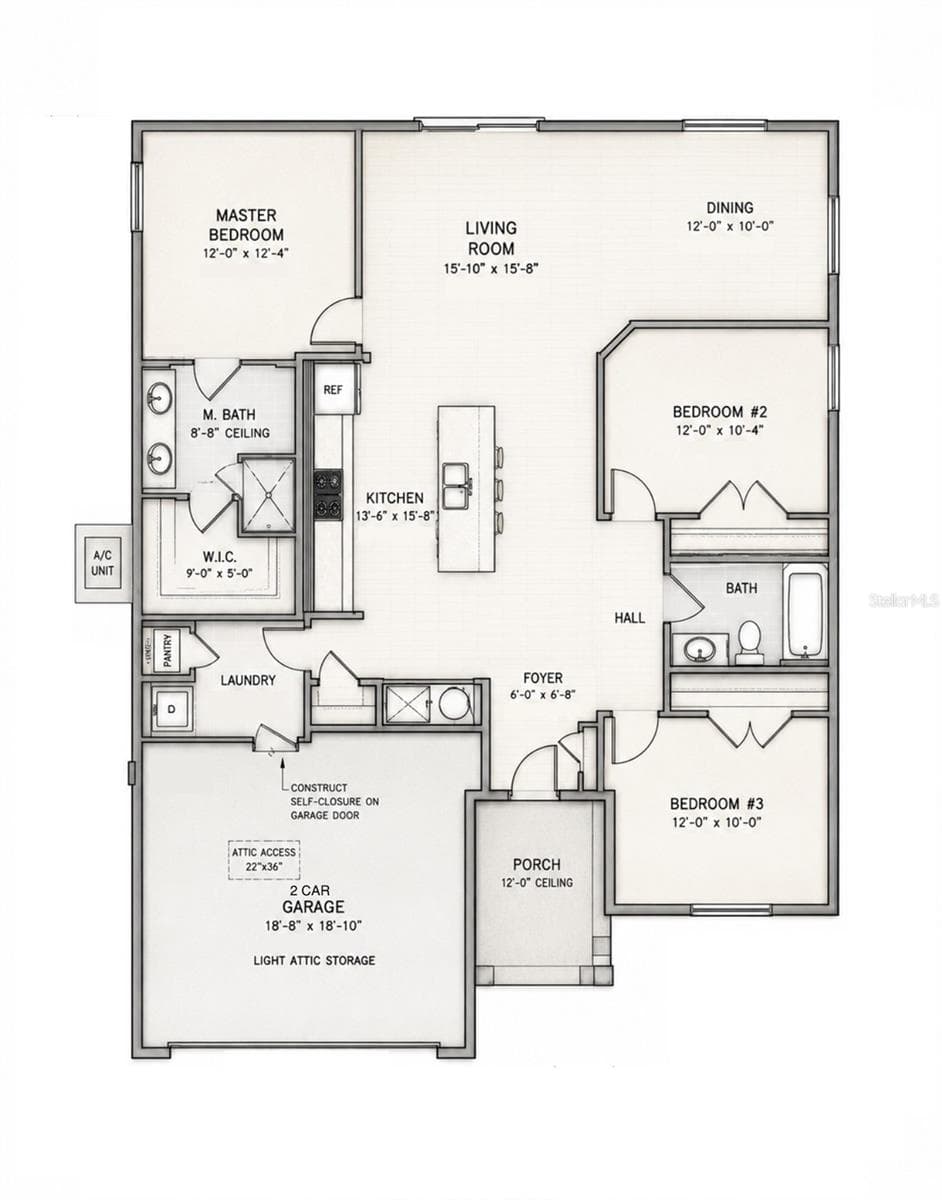 Floorplan Rendering - 995 9TH AVE, DELAND