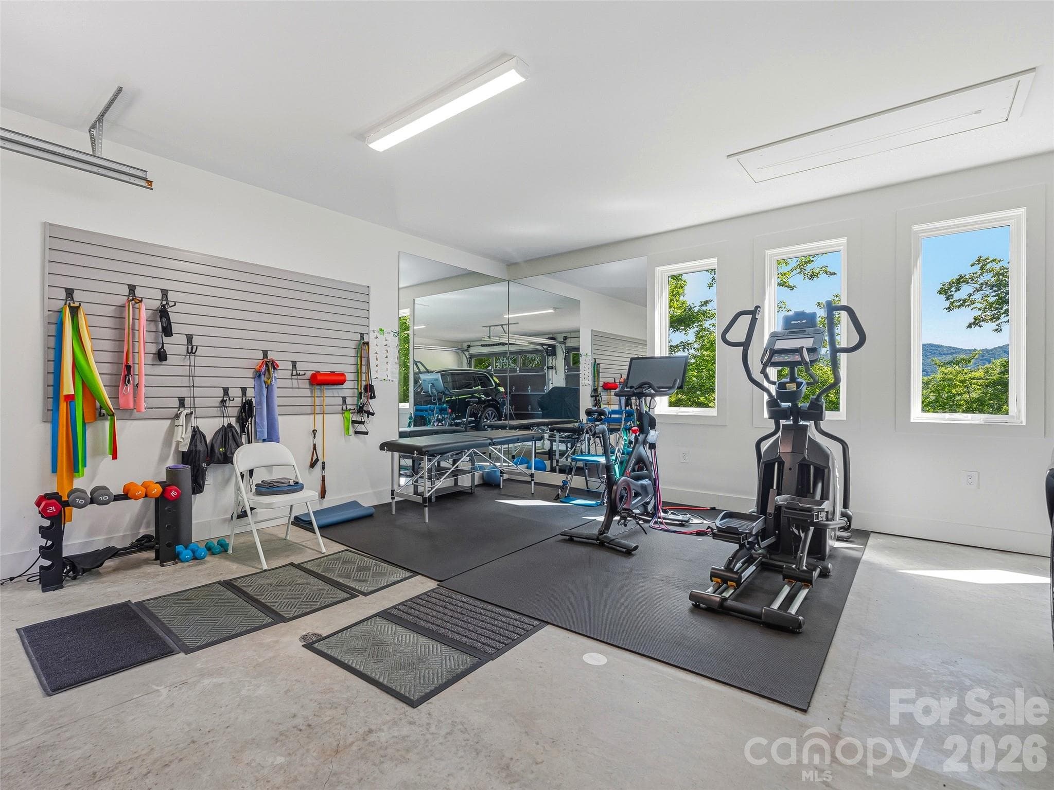Flexible garage space currently configured as a fitness area - 1121 Timberbluff Way, Arden