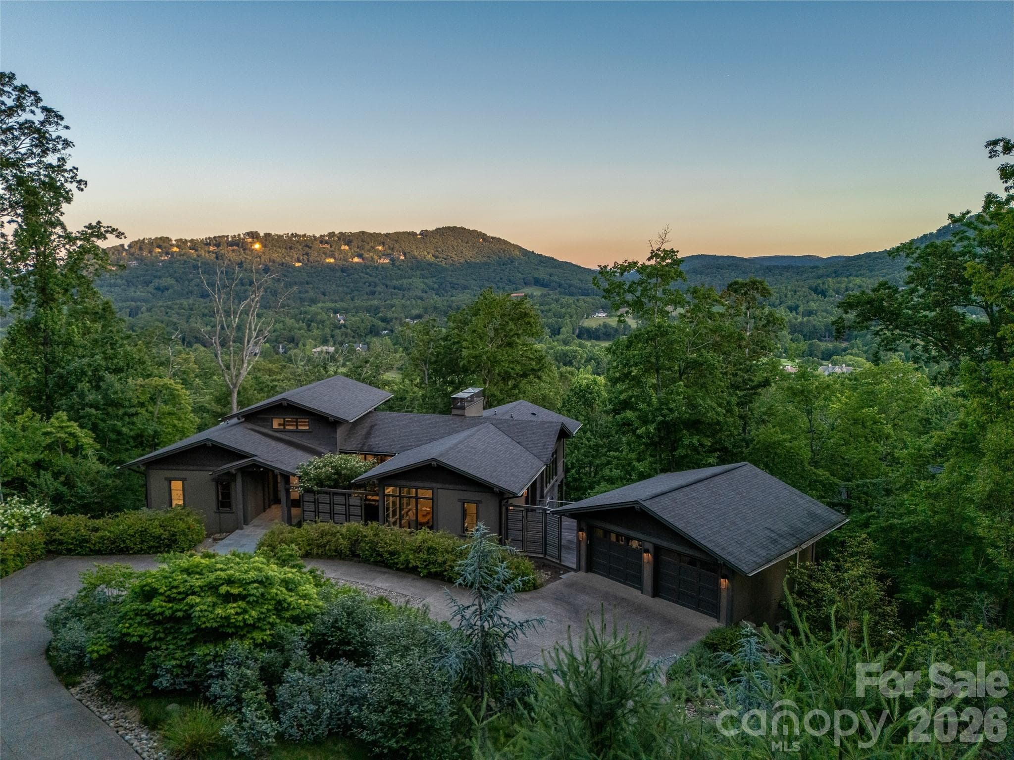 Sunset over the Blue Ridge Mountains viewed from the property - Arden