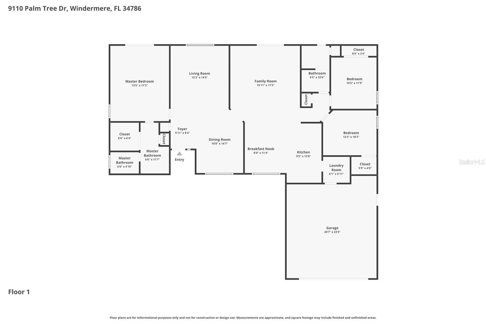 Floorplan. - 9110 PALM TREE DR, WINDERMERE