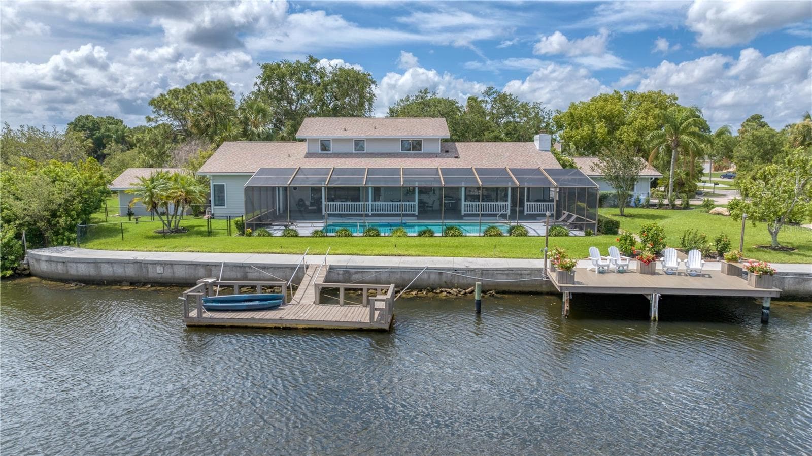Seawall view from deep channel to Gulf - 5623 HULL CT, NEW PORT RICHEY
