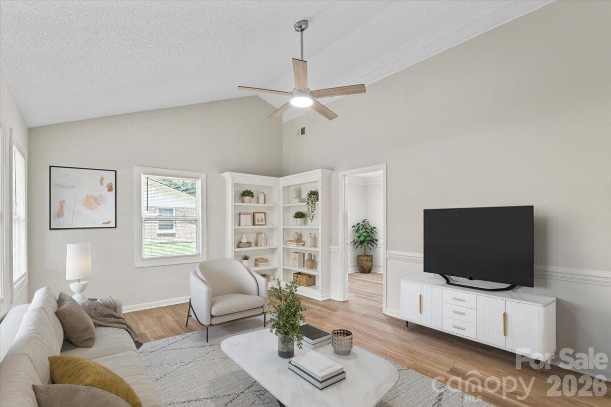 Virtually Staged living room - Indian Trail