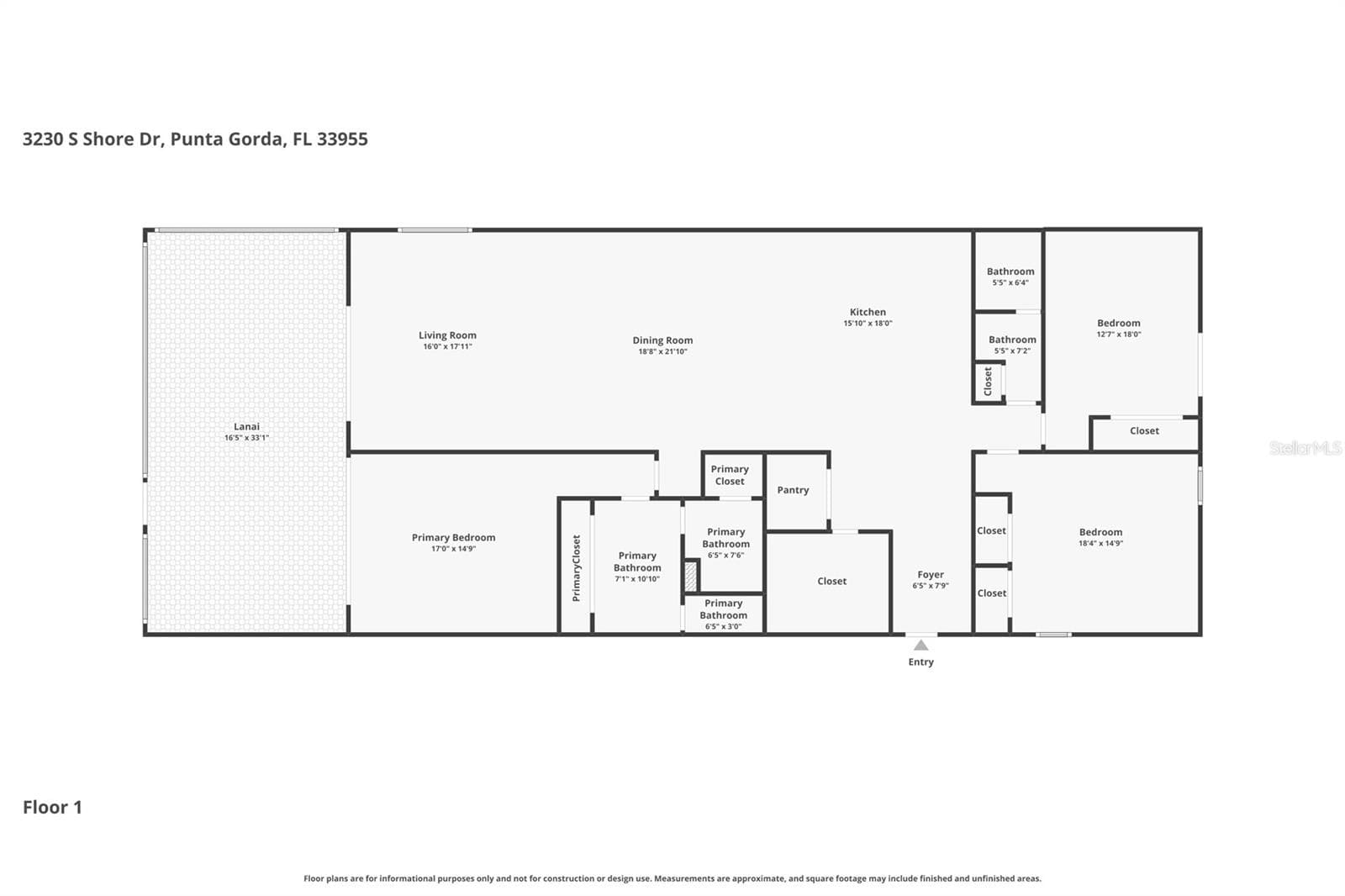 COMPLETE Floor plan of unit. - 3230 SOUTHSHORE DR #34A, PUNTA GORDA