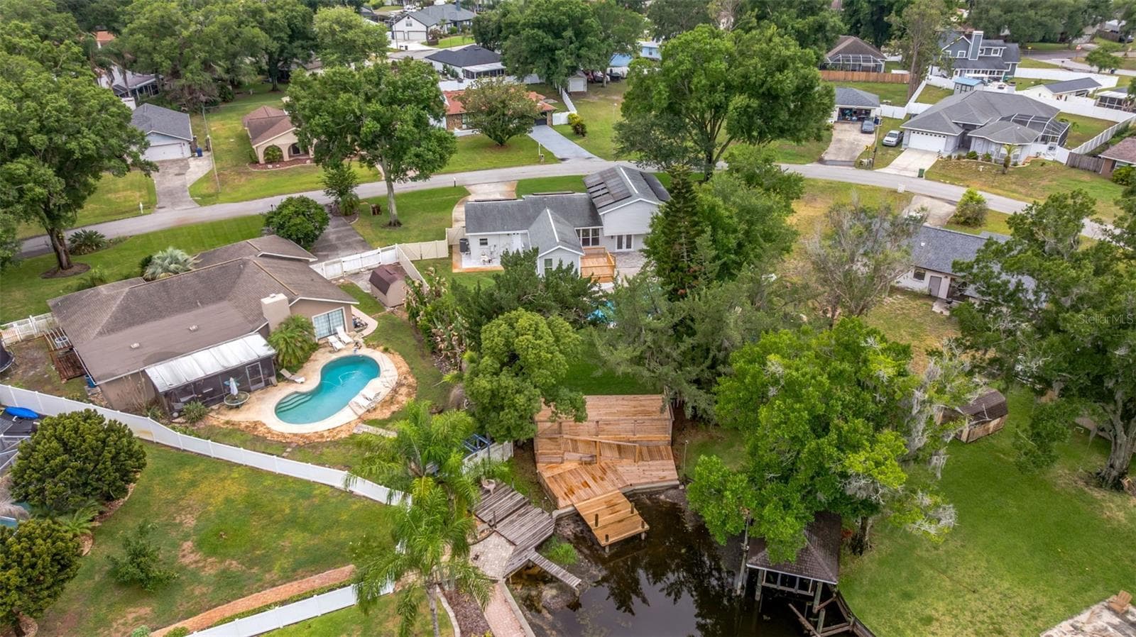 Aerial w/Canal - 22369 SOUTHSHORE DR, LAND O LAKES