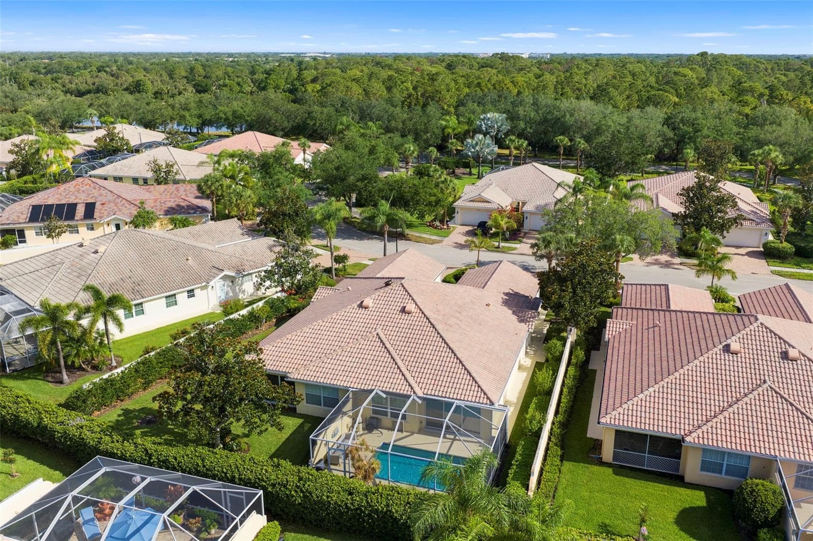 Rear aerial - 5793 ITHACA WAY, SARASOTA