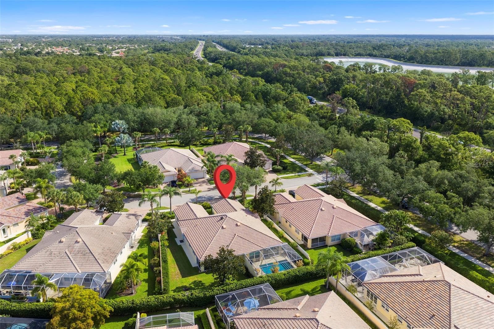 Rear Aerial - 5793 ITHACA WAY, SARASOTA