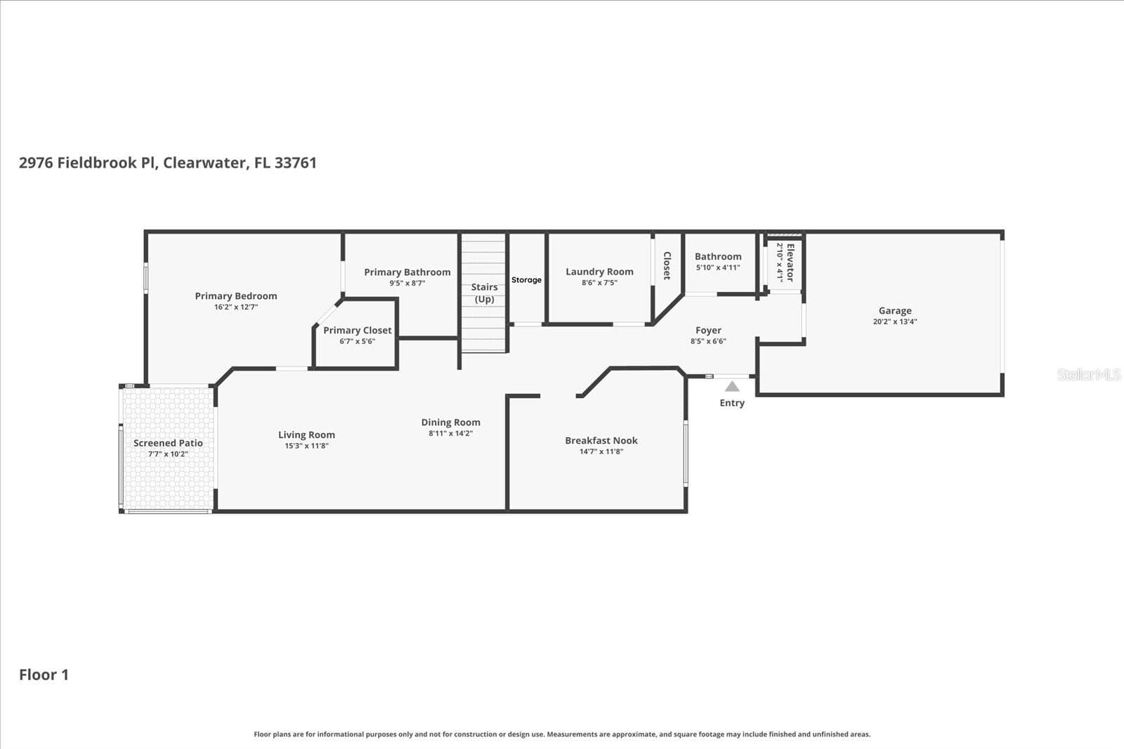 Main Floor Floorplan - 2976 FIELDBROOK PL, CLEARWATER