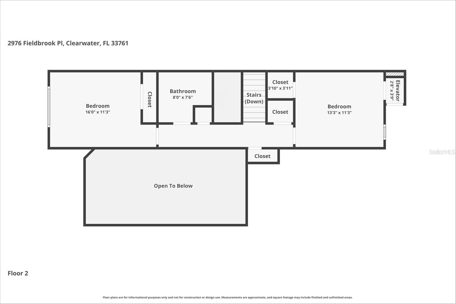 2nd Floor Floorplan - 2976 FIELDBROOK PL, CLEARWATER