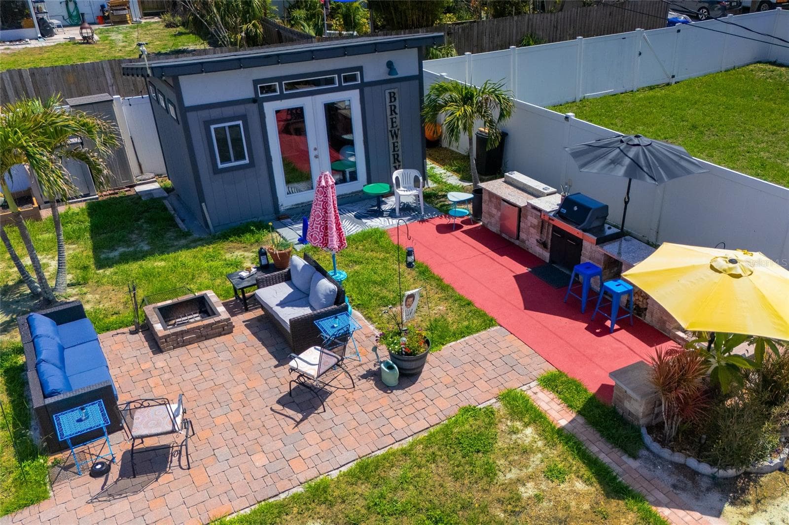 Overhead of Fire Pit, Outdoor Kitchen, & Studio - 5760 3RD AVE N, ST PETERSBURG