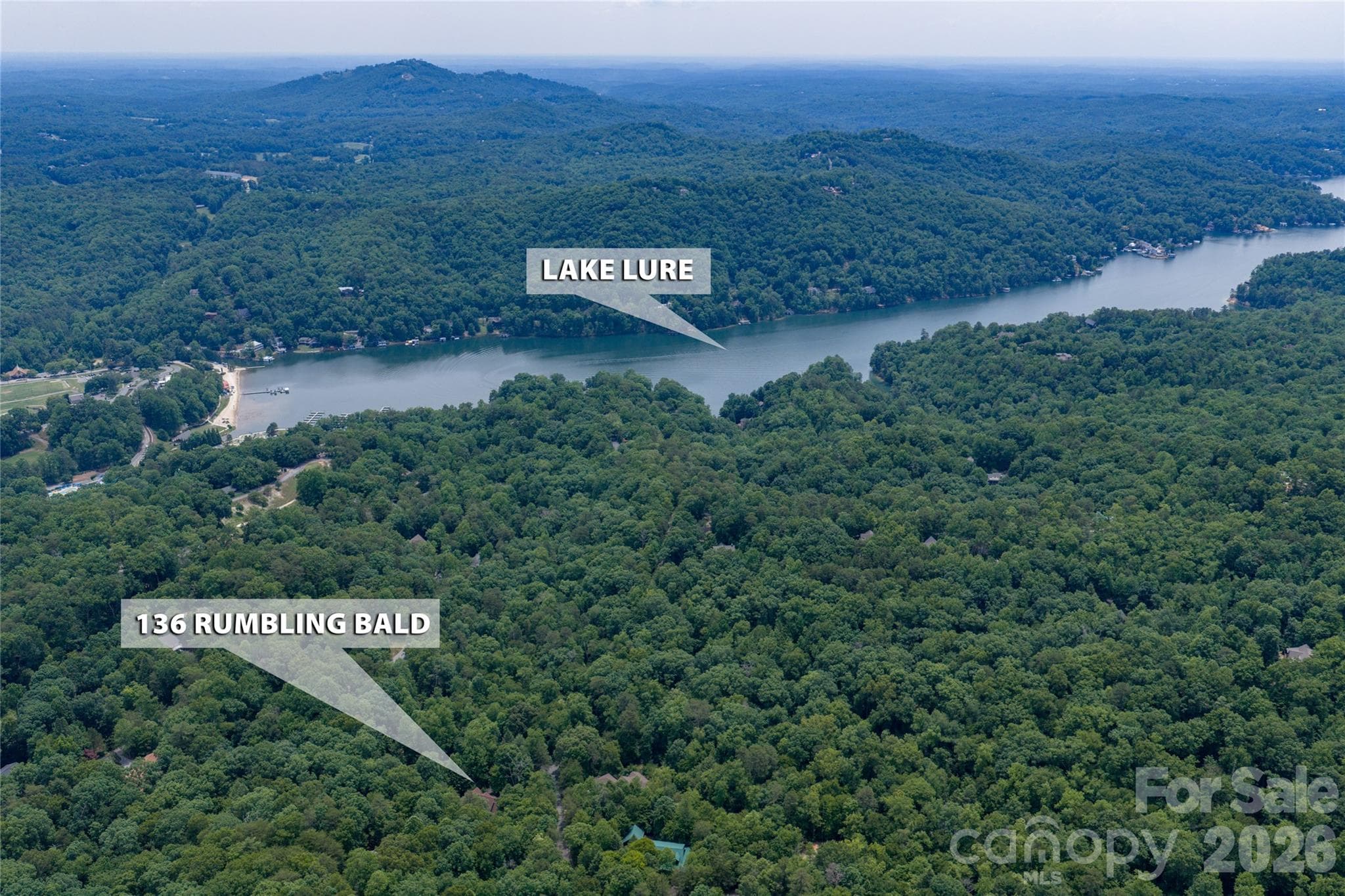 Aerial of Lake Lure - 136 Rumbling Bald Road, Lake Lure