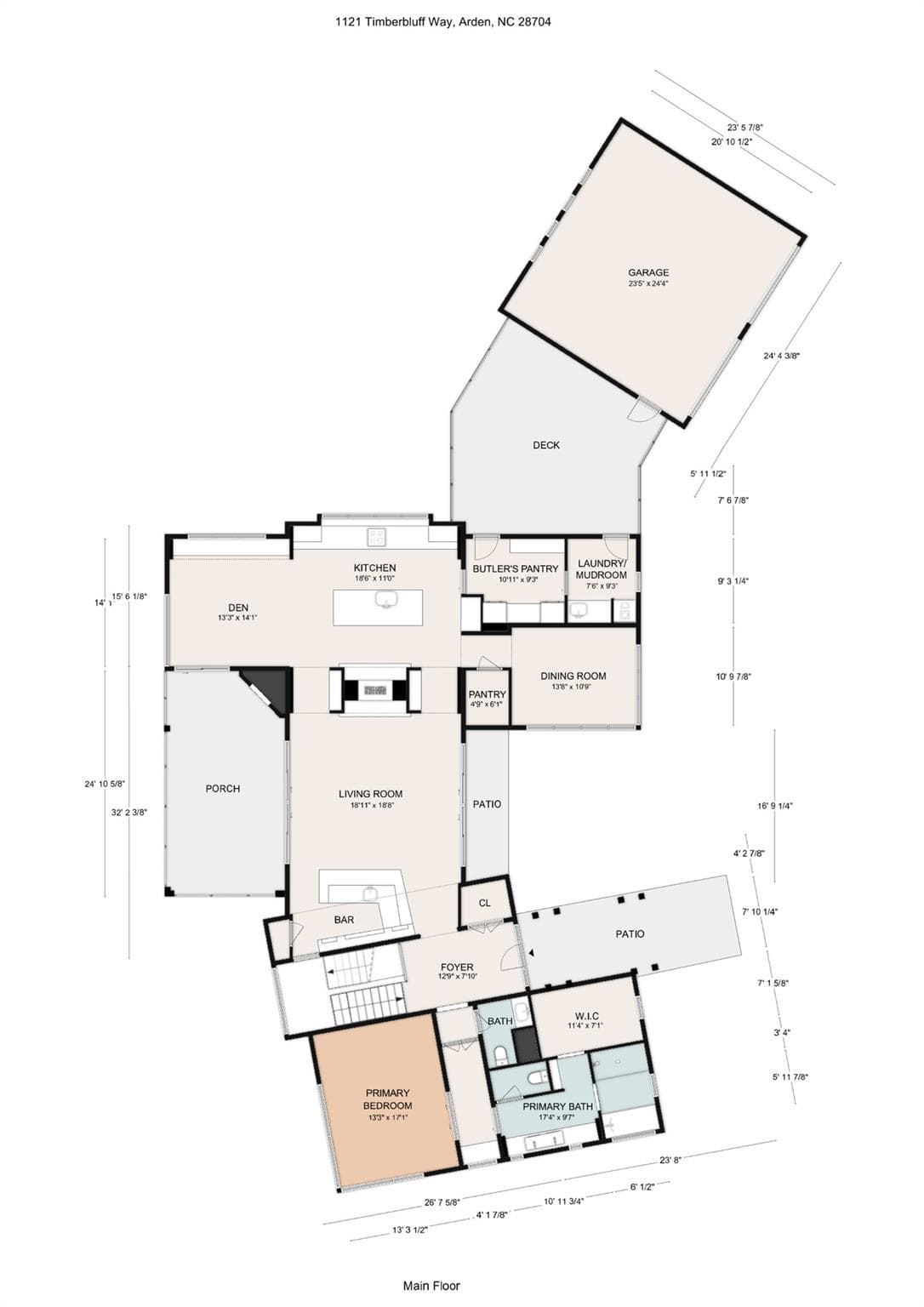 Main Floor Plan - 1121 Timberbluff Way, Arden