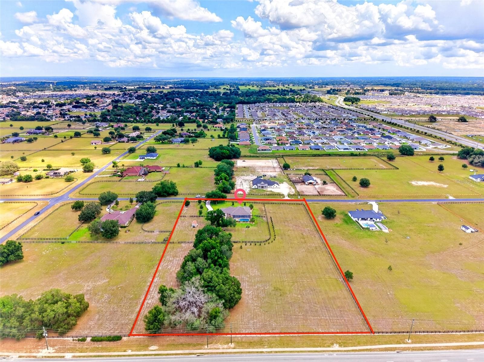 Marked boundary of property - 5178 SW 93RD LN, OCALA