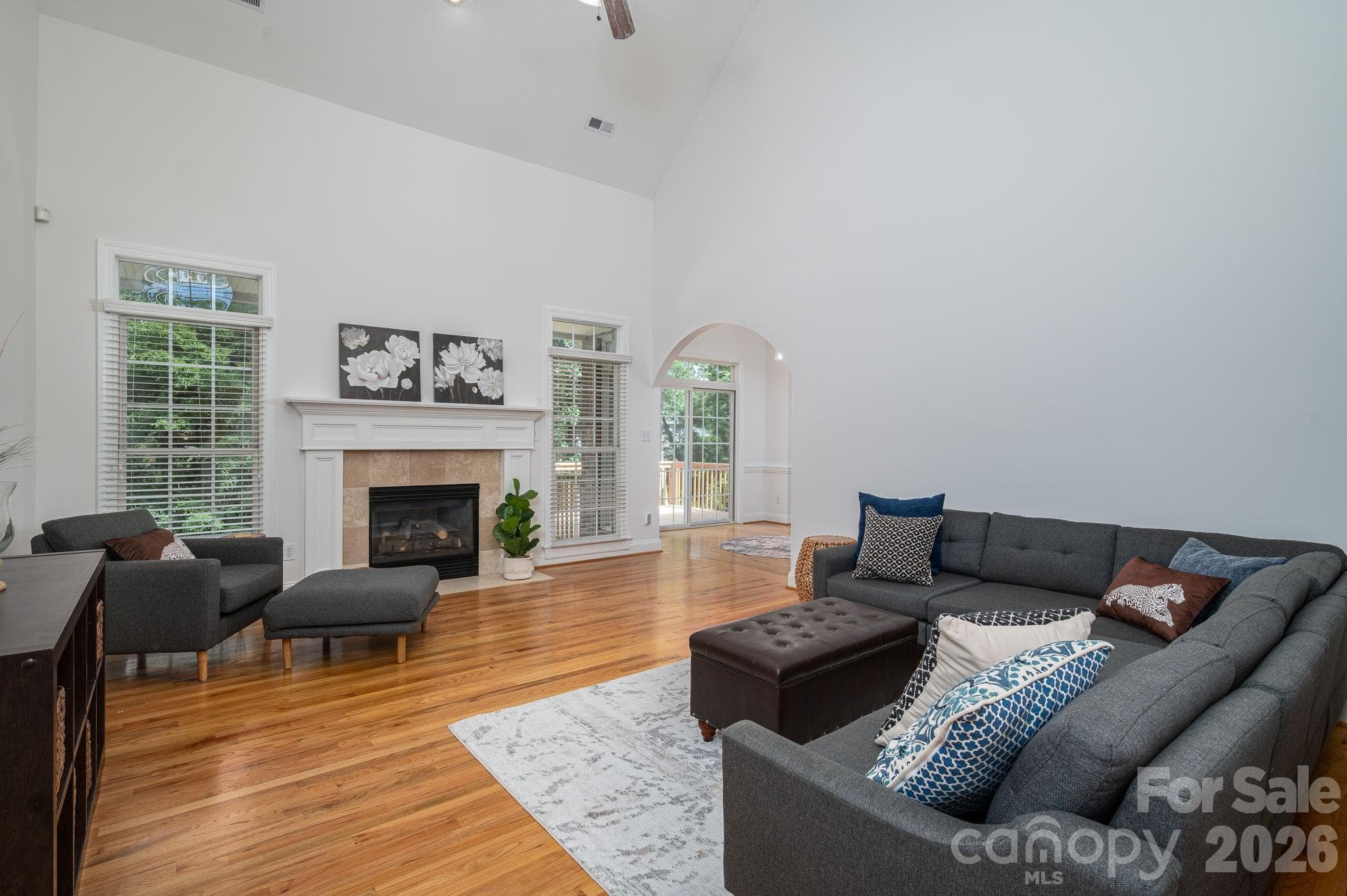 Gas fireplace in Living room. - 4017 Foxes Trail, Cramerton