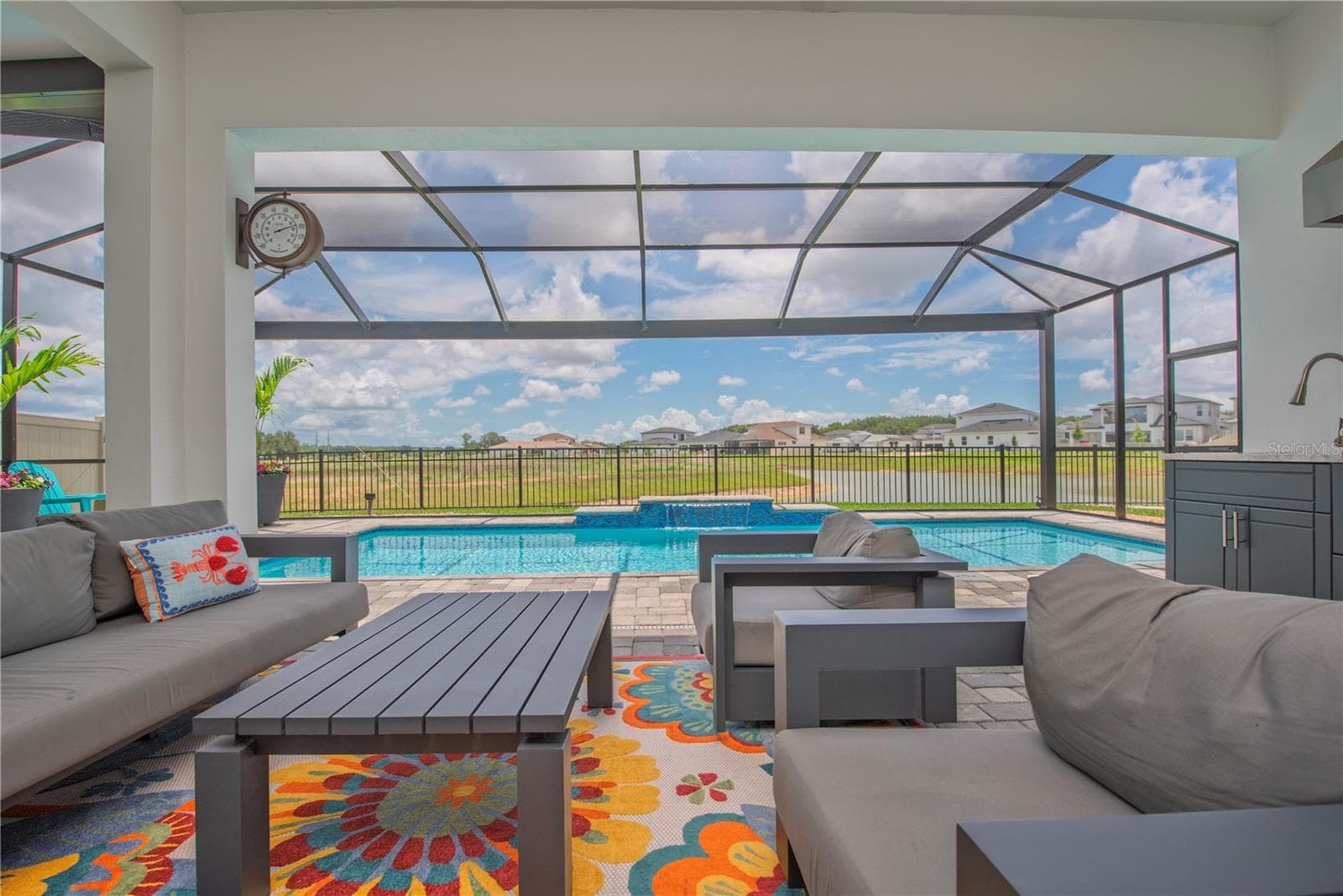 Clear-view landscape pool screen. - 10706 TORCHWOOD SEA WAY, SAN ANTONIO
