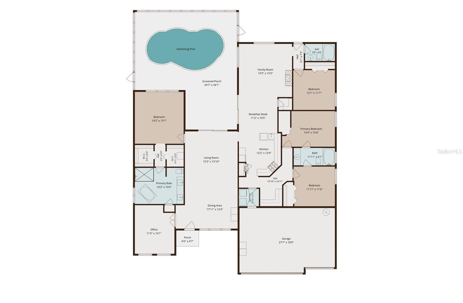 room measurement are approx. and floor plan is only to assist the buyer and designed to show the layout of the home. - 2005 WEXFORD GREEN DR, VALRICO