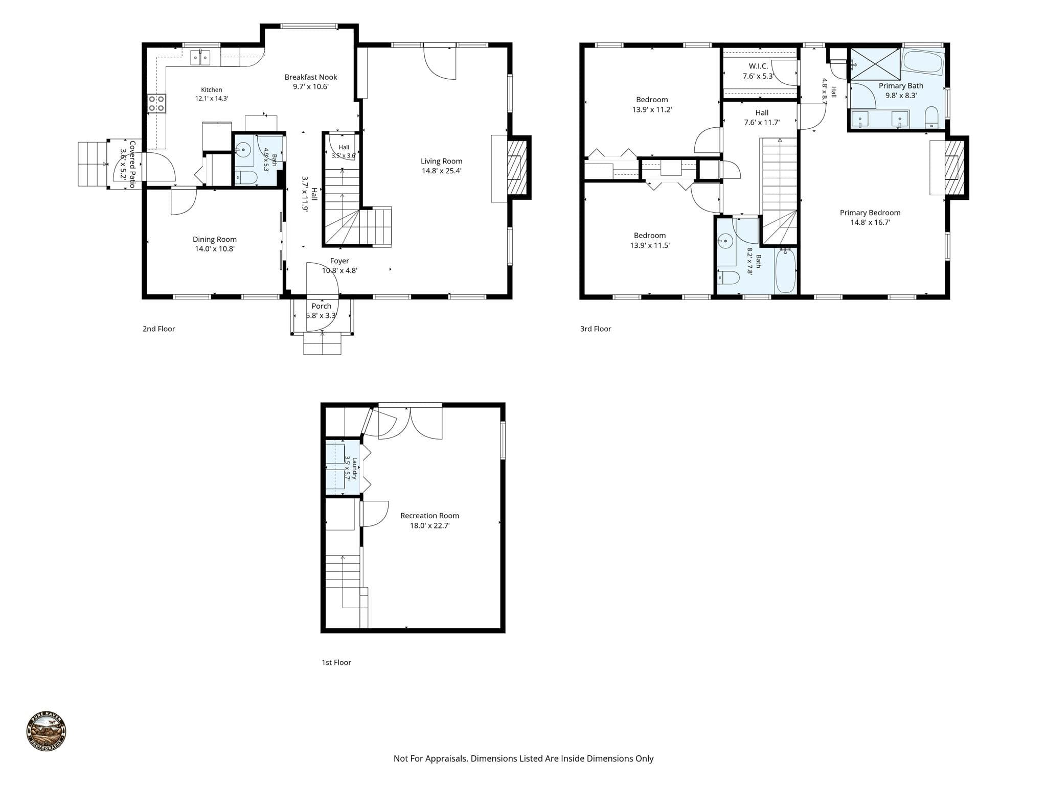 Floor plan with room measurements - 2720 Steeplechase Road, Gastonia