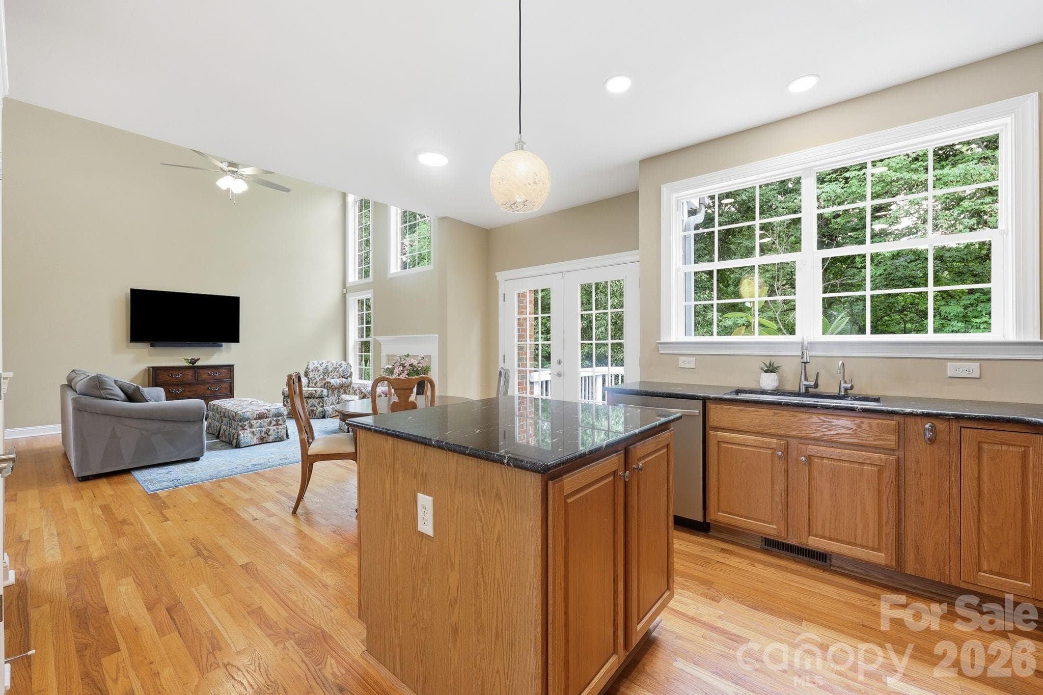 Open floor plan - view from kitchen into family room - Huntersville