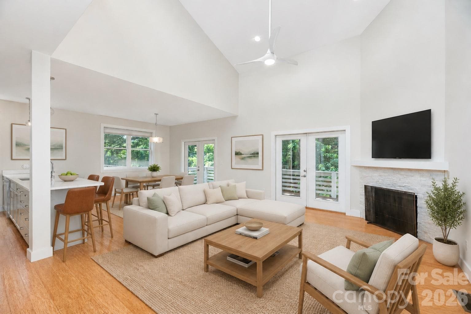 Virtually staged living, dining and kitchen. - 39 Hubbard Avenue, Asheville