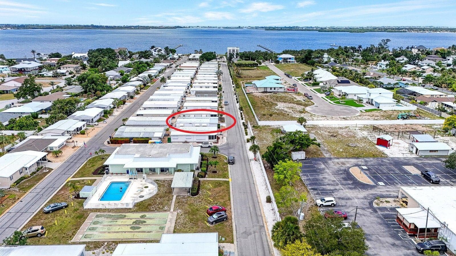 Aerial view of lot 17 facing west showcasing the beautiful bay - 2107 PALMA SOLA BLVD #17, BRADENTON