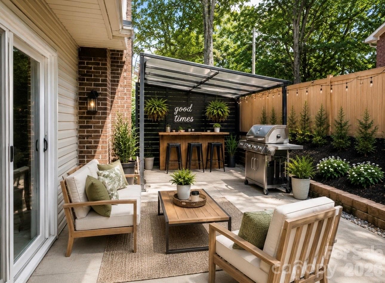 AI Virtual Potential with side patio area- Staged and landscaping virtual improvements - 2951 7th Street Drive NE, Hickory